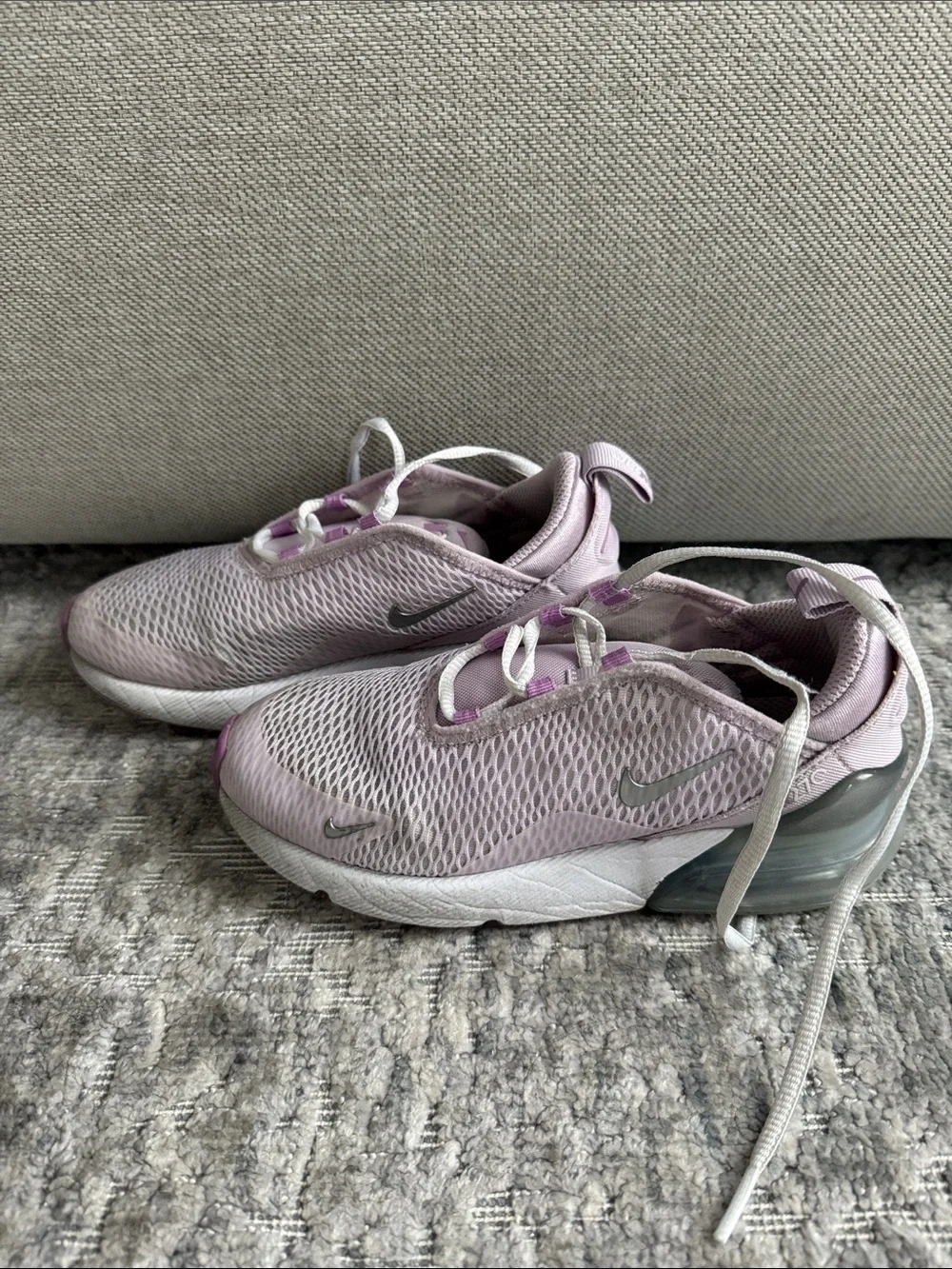 Nike Kids Mesh Slip-On Sneakers - Light Purple & White